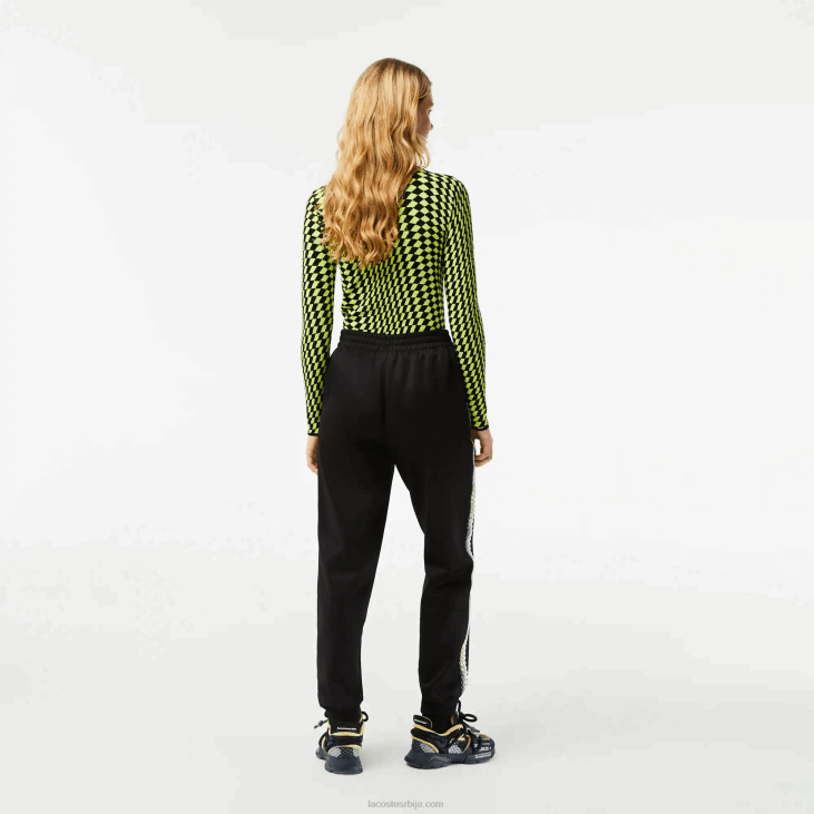Жене панталоне са тракама са логотипом 86882406 црна 031 Lacoste