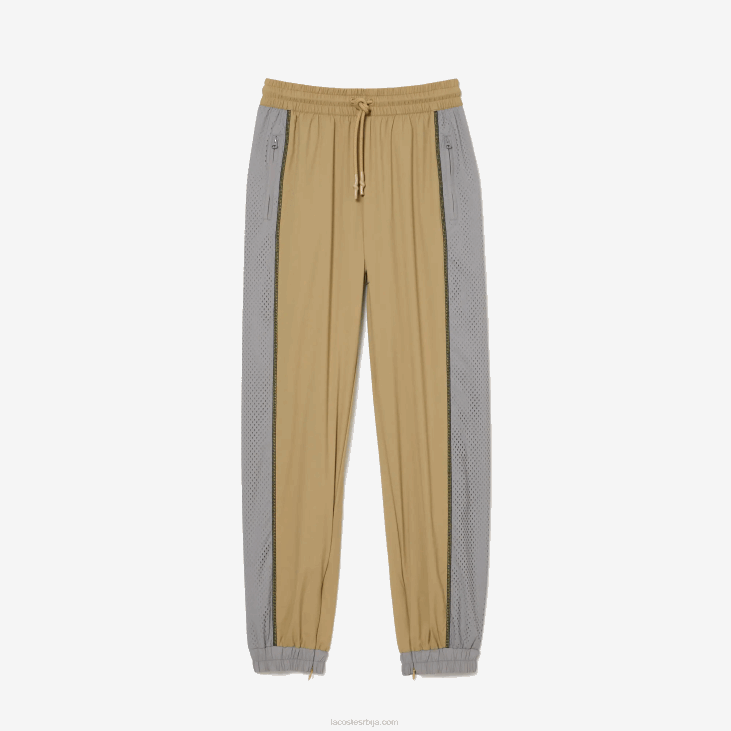 Жене панталоне са перфорираним ефектом 86882427 беж сива 7је Lacoste