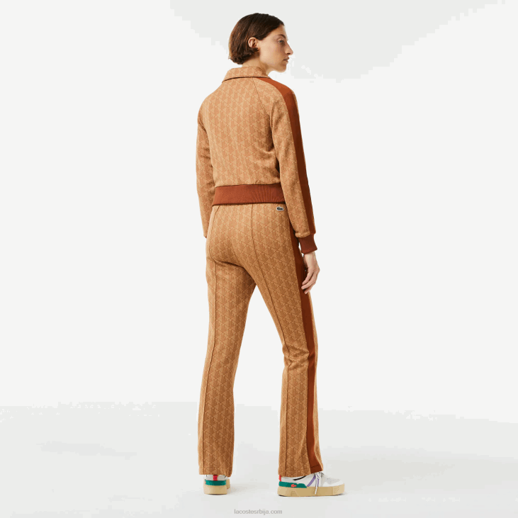 Жене панталоне са монограмом 86882536 беж браон звм Lacoste