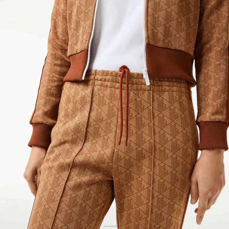 Жене панталоне са монограмом 86882536 беж браон звм Lacoste