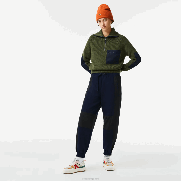 Жене панталоне у боји са ознаком 86882552 тамноплава црна р8п Lacoste