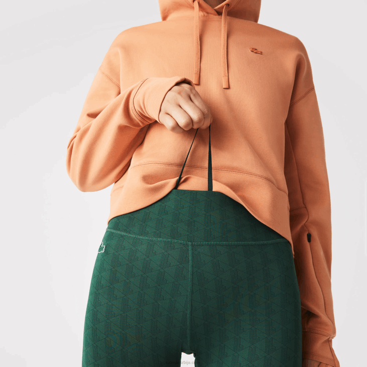 Жене спортске хеланке високог струка са целом штампом 86882573 зелено д1р Lacoste