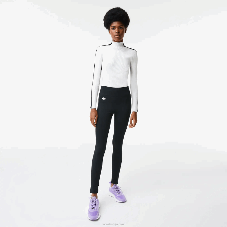 Жене спортске хеланке високог струка од друге коже 86882597 црна ц31 Lacoste