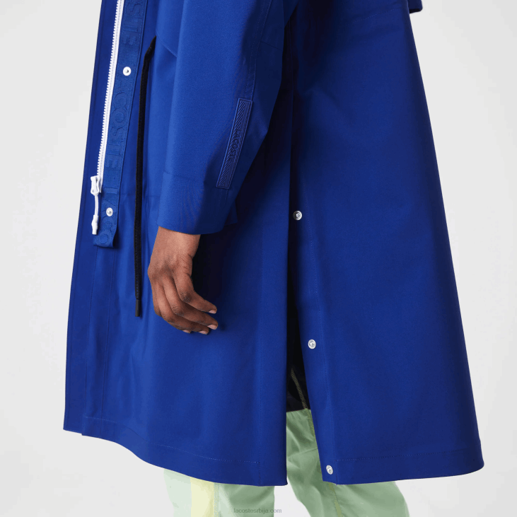 Жене дуга водоотпорна парка са капуљачом 86882628 блуе бдм Lacoste