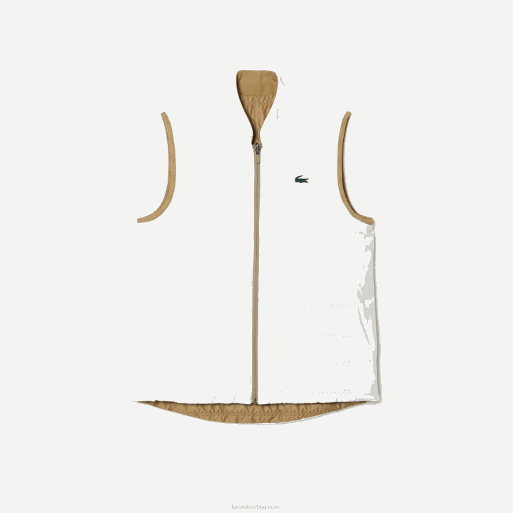 Жене спортски прслук за голф 86882429 беж бели цик Lacoste