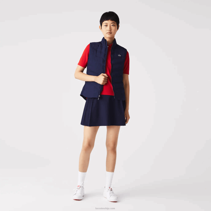 Жене спортски прошивени прслук за голф 86882630 тамноплава 423 Lacoste