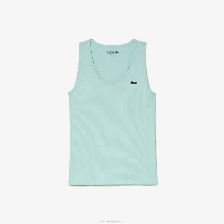 Жене спорт слим фит ребраста мајица без рукава 86882386 минт лгф Lacoste
