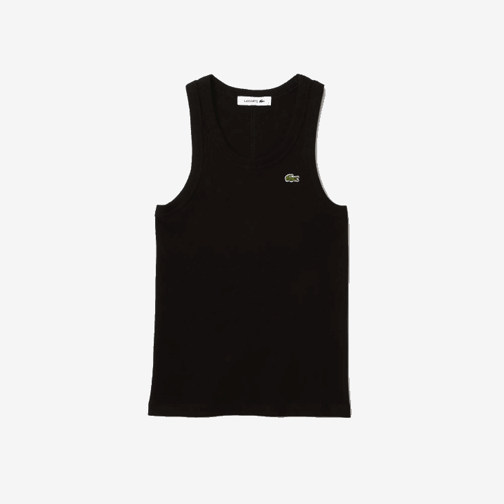 Жене слим фит топ од органског памука 86882421 црна 031 Lacoste