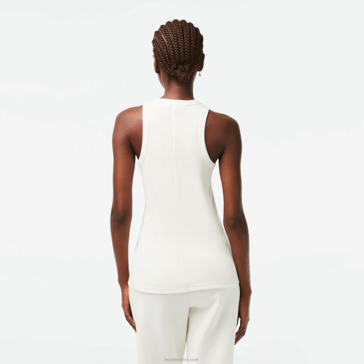 Жене слим фит топ од органског памука 86882422 бела 70в Lacoste