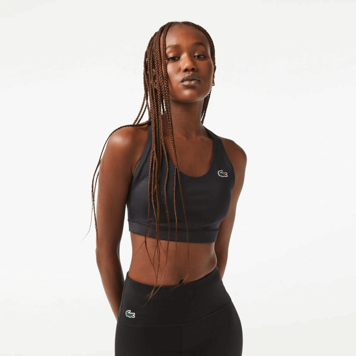 Жене спортски грудњак са укрштеним тракама 86882449 црна 8вм Lacoste