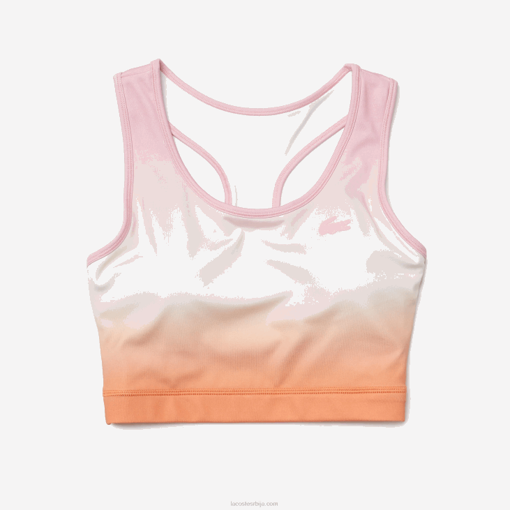 Жене спорт Суммер Пацк Рацер бацк спортски грудњак 86882572 розе бела наранџаста дфк Lacoste