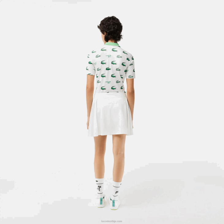 Жене спортска уграђена кратка голф сукња 86882419 бела нив Lacoste