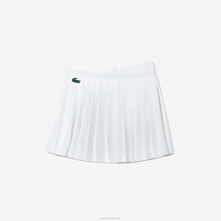 Жене спорт уградбена кратка плисирана тениска сукња 86882582 бело зелено 737 Lacoste