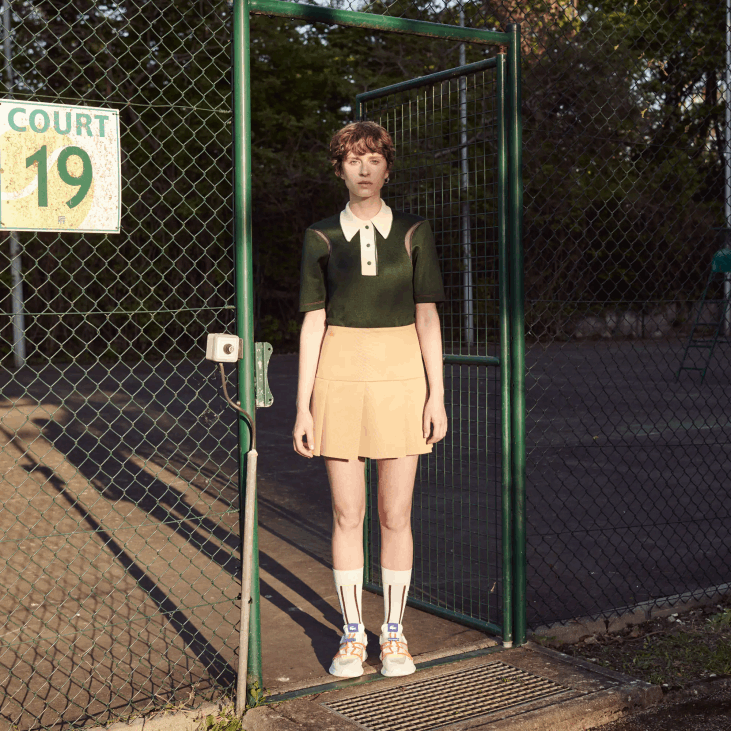 Жене модна ревија плисирана платнена тениска сукња 86882664 беж л7д Lacoste