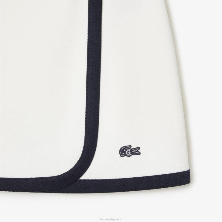 Жене лацосте к гооп двослојна пикуе сукња 86882670 бела тамноплава ев0