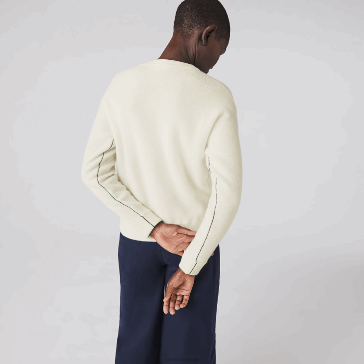 Жене вунени џемпер са великим изрезом 86882640 бела 70в Lacoste