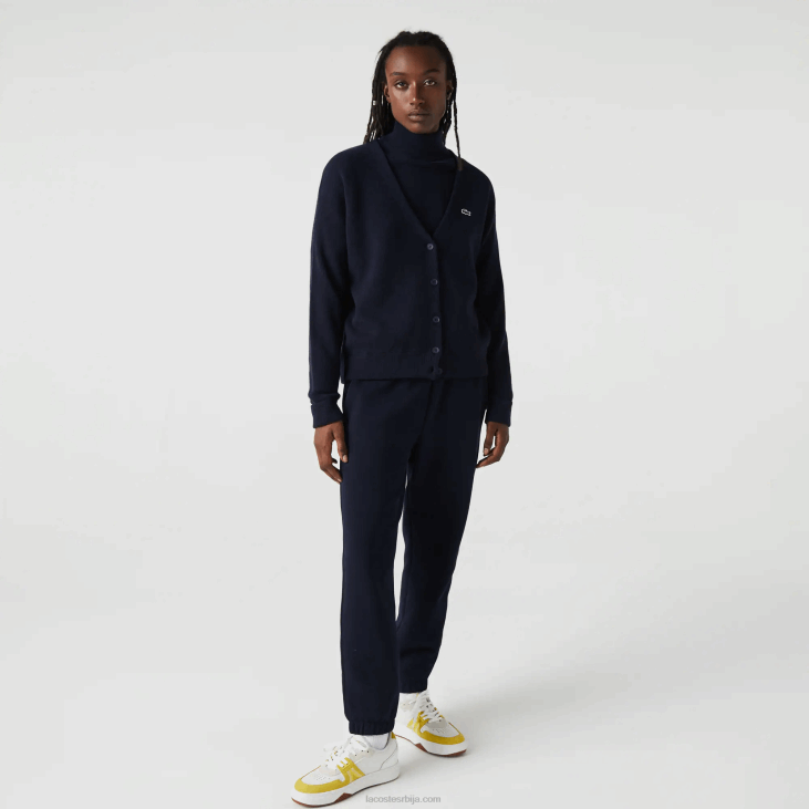 Жене вунени кардиган са вуненим изрезом 86882641 тамноплава 166 Lacoste