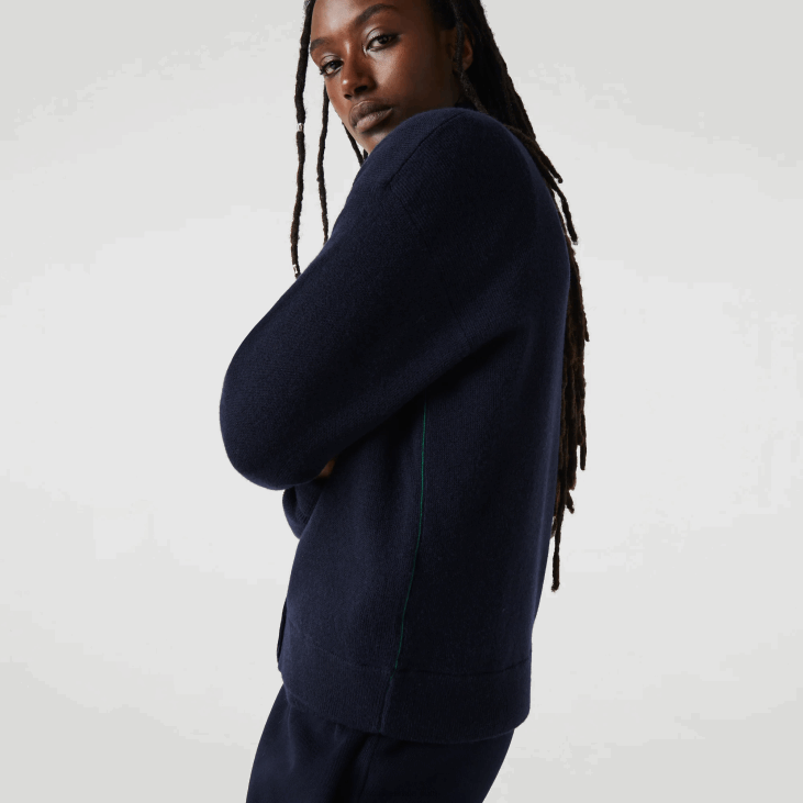 Жене вунени кардиган са вуненим изрезом 86882641 тамноплава 166 Lacoste