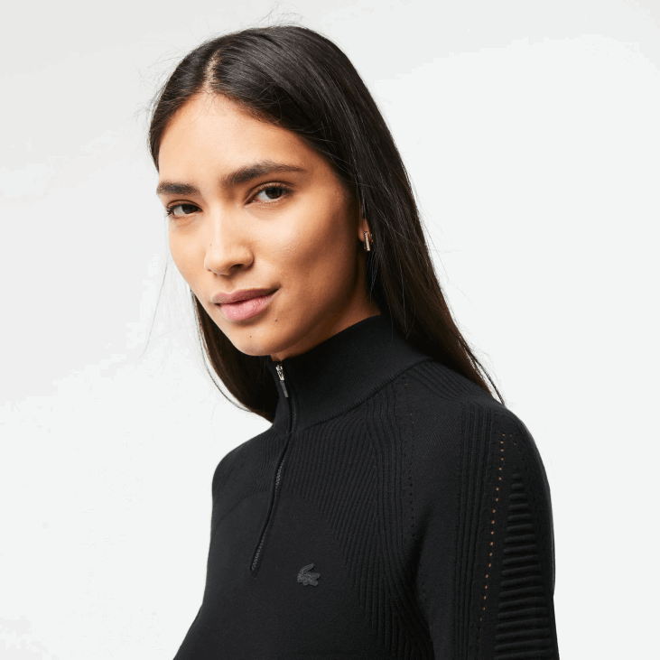 Жене џемпер са рајсфершлусом 86882646 црна 031 Lacoste