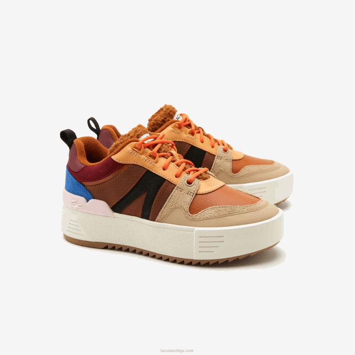 Жене л002 зимске кожне ципеле на отвореном 86882729 браон розе 7е1 Lacoste