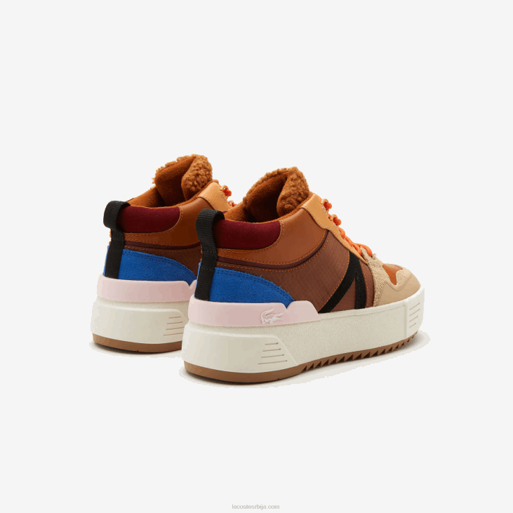 Жене л002 зимске ципеле на отвореном од средње коже 86882738 браон розе 7е1 Lacoste