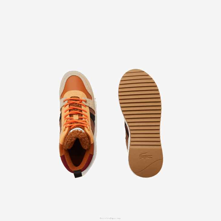 Жене л002 зимске ципеле на отвореном од средње коже 86882738 браон розе 7е1 Lacoste