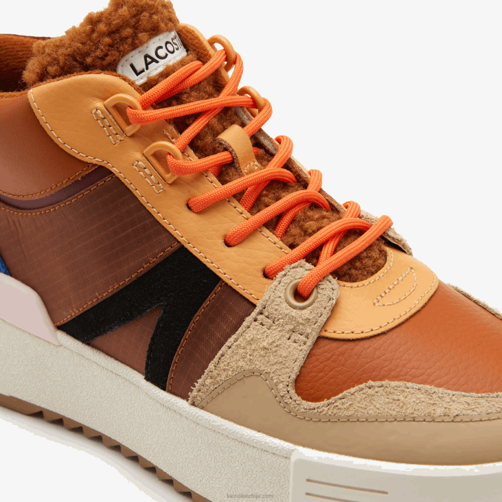 Жене л002 зимске ципеле на отвореном од средње коже 86882738 браон розе 7е1 Lacoste