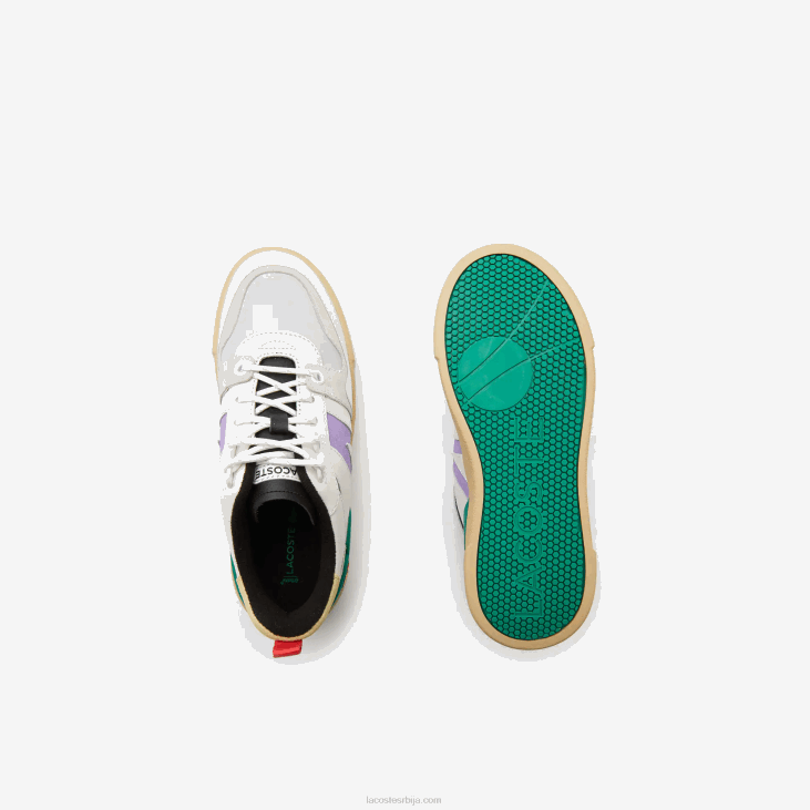 Жене л002 кожне и антилоп патике у боји 86882741 бела/зелена 082 Lacoste