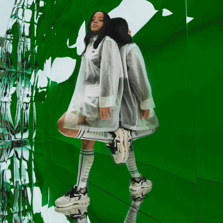 Жене л003 нео текстилне патике 86882678 бела црна 2г9 Lacoste