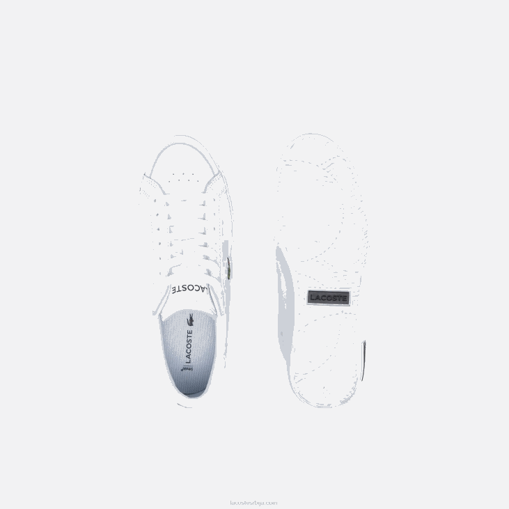 Жене поверцоурт кожне патике са детаљима 86882683 бело-црно 147 Lacoste