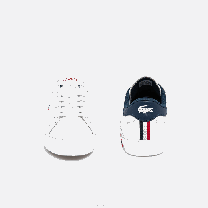 Жене Поверцоурт кожне тробојне патике 86882704 бела/плава и црвена 407 Lacoste