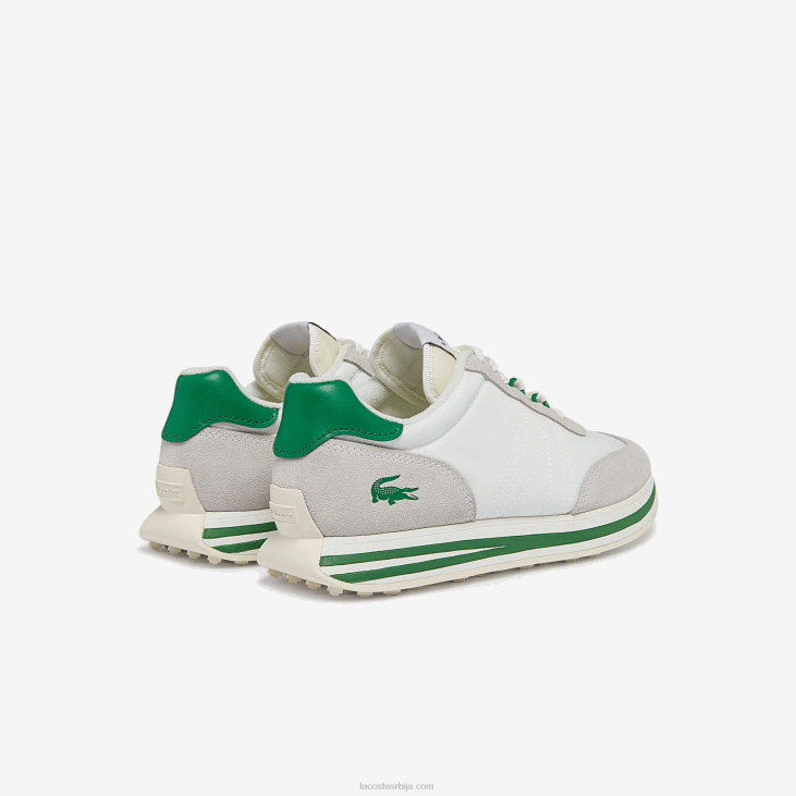 Жене л-спин текстилне патике са златним акцентом 86882743 бела/зелена 082 Lacoste