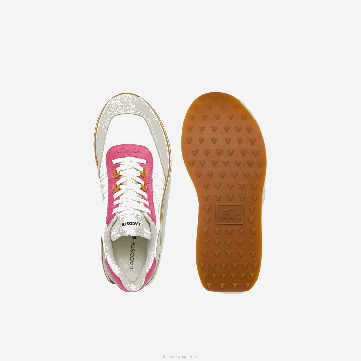 Жене л-спин текстилне патике 86882752 бела и розе б53 Lacoste