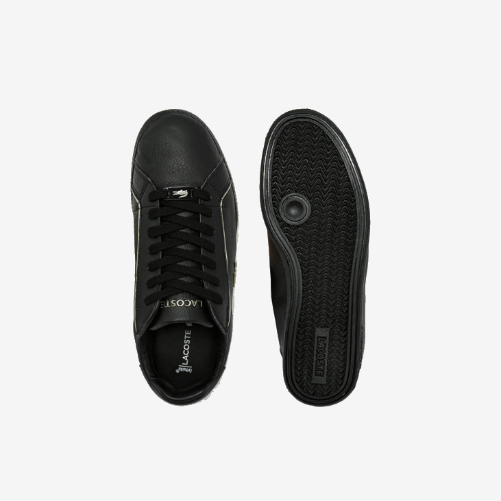 Жене дипломиране кожне патике са металик детаљима 86882757 блацк 02х Lacoste