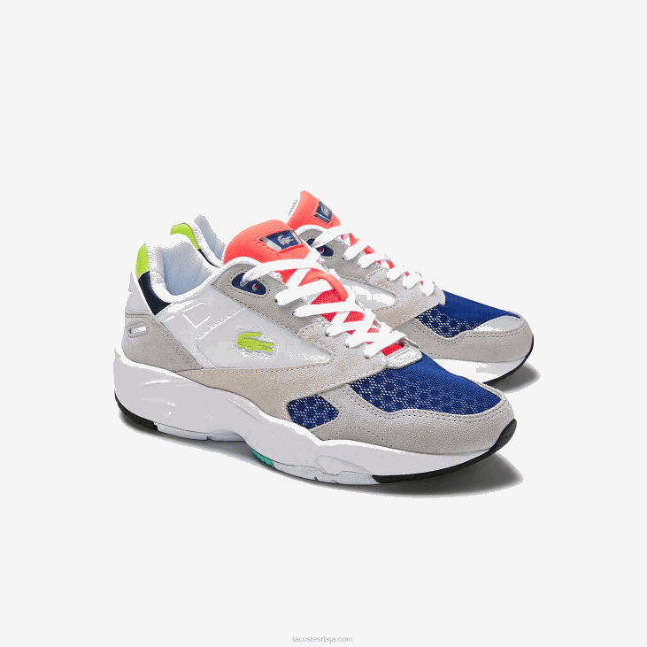 Жене сторм 96 ло цолорблоцк текстилне патике 86882740 светло сива и светло зелена лг1 Lacoste