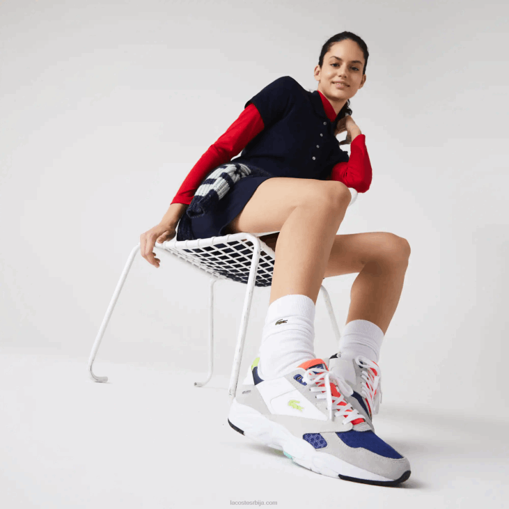 Жене сторм 96 ло цолорблоцк текстилне патике 86882740 светло сива и светло зелена лг1 Lacoste