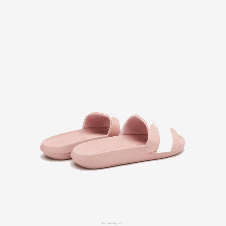 Жене кроко синтетички и текстилни тобогани 86882711 светло розе и беле 208 Lacoste