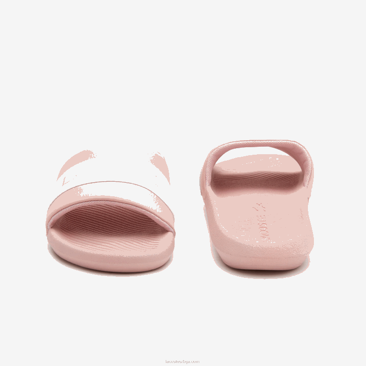 Жене кроко синтетички и текстилни тобогани 86882711 светло розе и беле 208 Lacoste