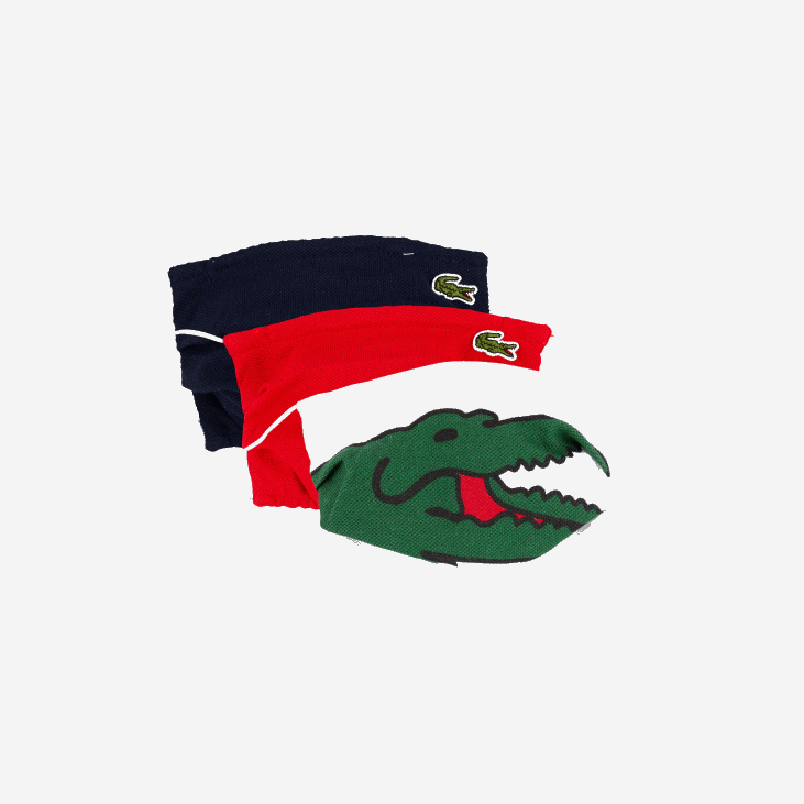 клинци паковање од 3 заштитне маске за лице у памуку 86883280 морнарско плава црвена бела дб3 Lacoste