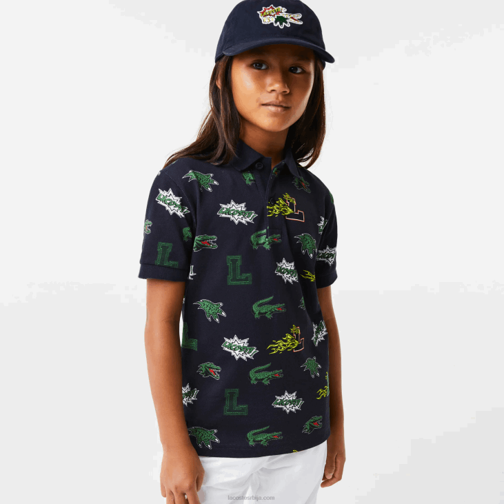 клинци комични ефекат крокодил поло 86882955 тамноплава 166 Lacoste