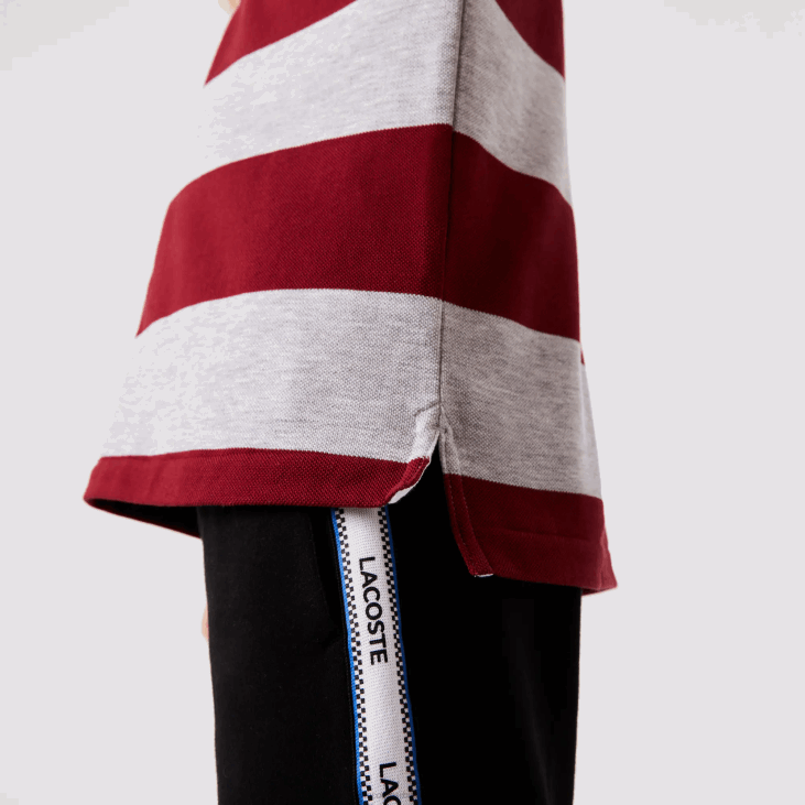 клинци пругасти пике поло 86882962 бордо сиви цхине к29 Lacoste