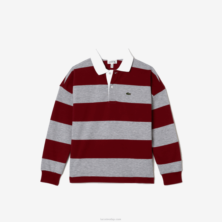 клинци пругасти пике поло 86882962 бордо сиви цхине к29 Lacoste