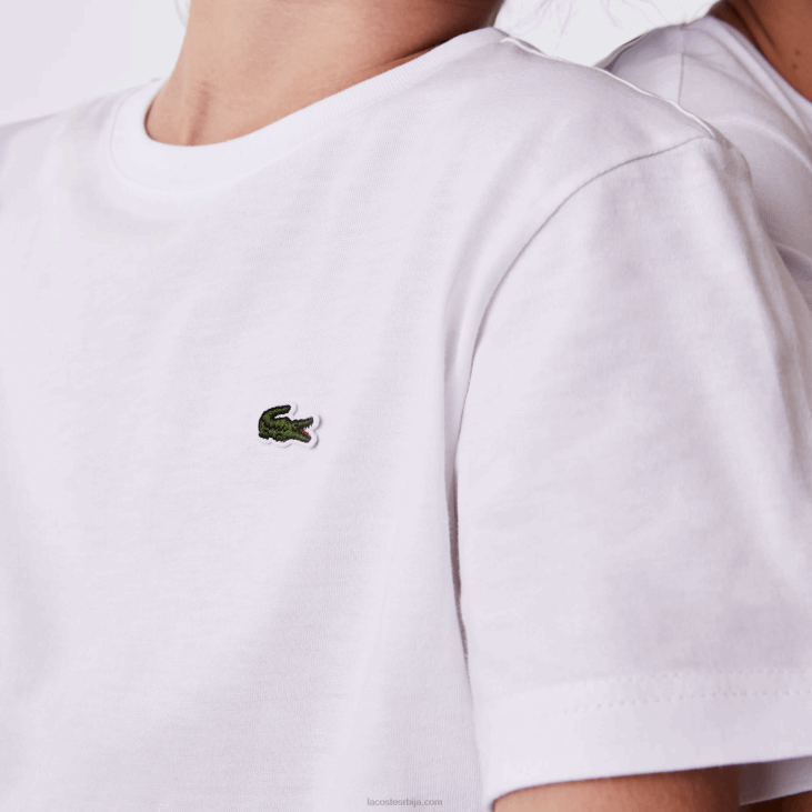 клинци мајица од памучног дреса са округлим изрезом 86882996 бела 001 Lacoste