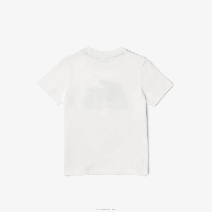 клинци мајица од органског памука са контрастним принтом 86883006 бела 70в Lacoste