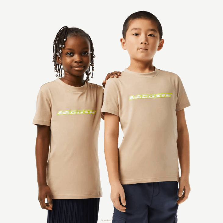 клинци мајица од памучног дреса са контрастним ознакама 86883013 беж жута 8зб Lacoste