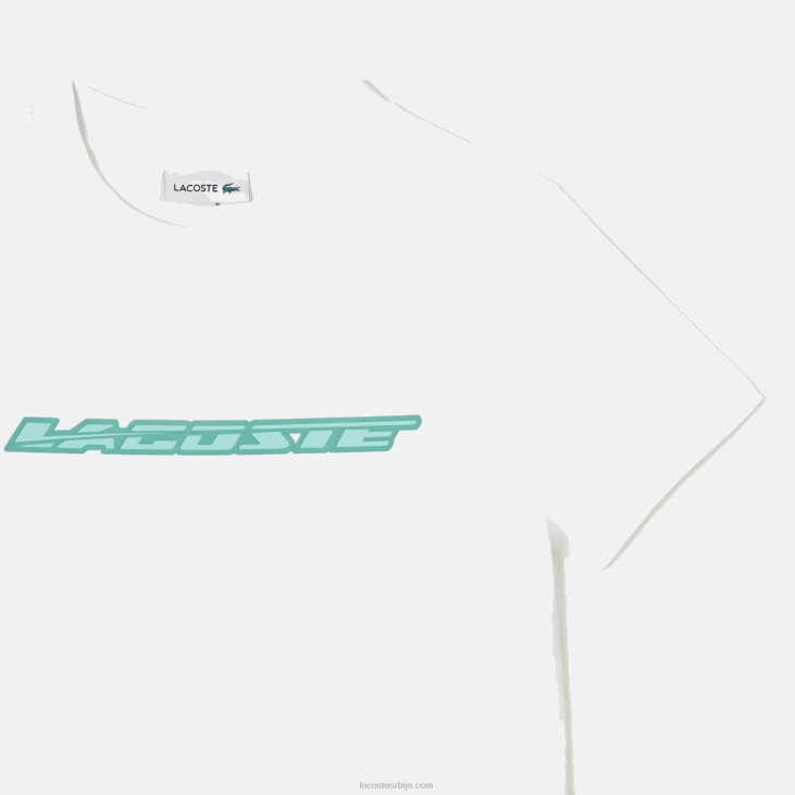 клинци мајица од памучног дреса са контрастним ознакама 86883014 бела 001 Lacoste