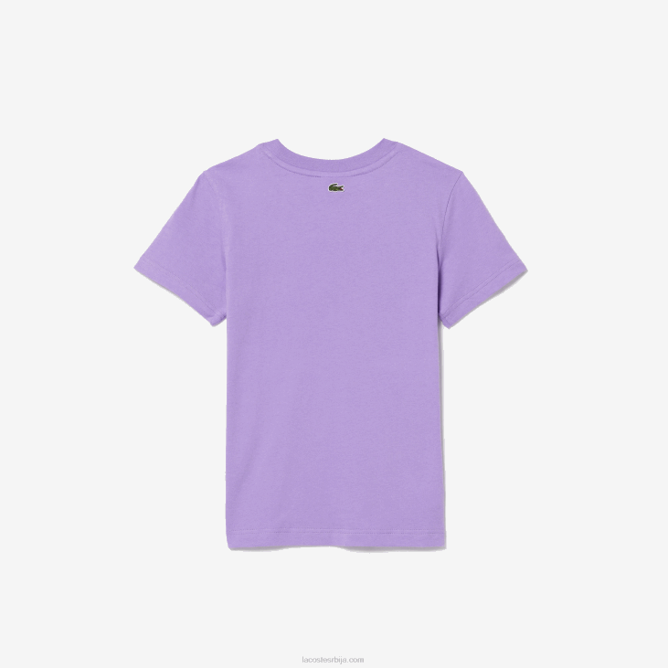клинци мајица од памучног дреса са контрастним маркама 86883031 пурпле гфу Lacoste