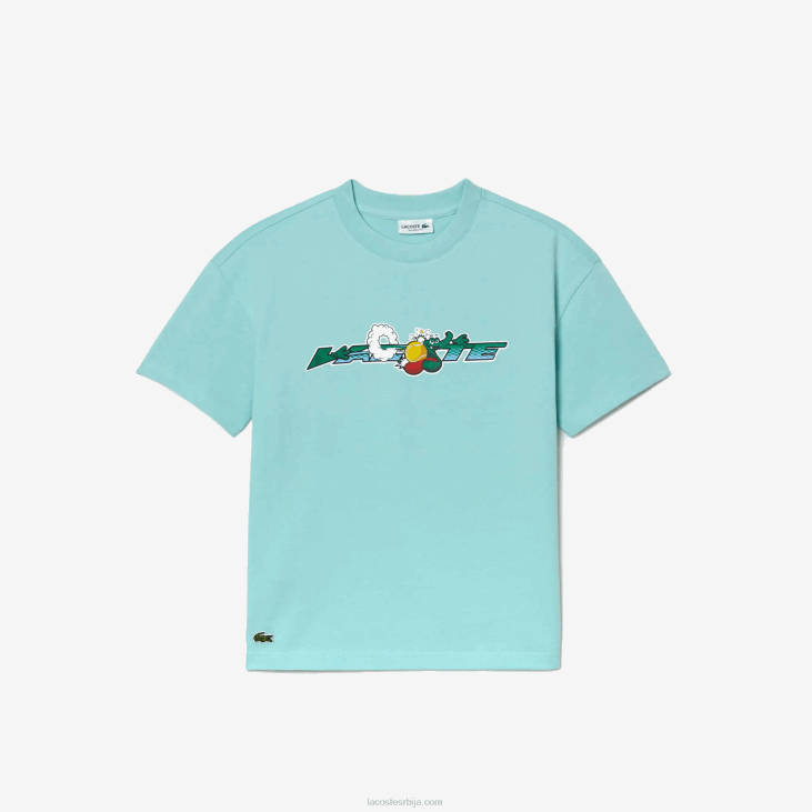 клинци брендирана мајица од органског памука 86883039 светлозелено бело и7и Lacoste