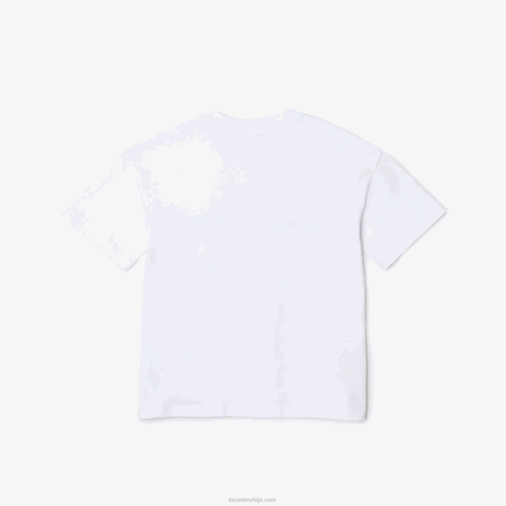 клинци брендирана мајица од органског памука 86883040 бела сбх Lacoste