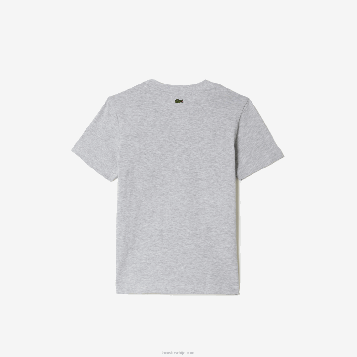 клинци мајица од памучног дреса са контрастним принтом 86883041 сиви кине цца Lacoste